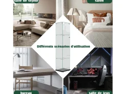 Vitrine com 5 prateleiras e portas duplas, vitrine para sala de estar* New