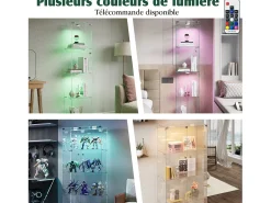 Vitrine com 5 prateleiras e portas duplas, vitrine para sala de estar* New