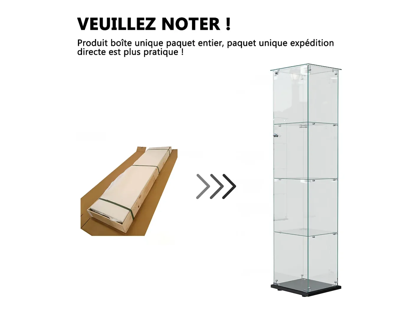 Vitrine com 5 prateleiras e portas duplas, vitrine para sala de estar* New