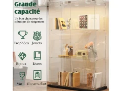 Vitrine com 4 prateleiras e portas duplas, vitrine para sala de estar* Online