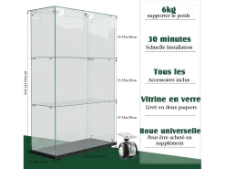 Vitrine com 4 prateleiras e portas duplas, vitrine para sala de estar* Online