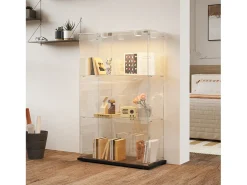 Vitrine com 4 prateleiras e portas duplas, vitrine para sala de estar* Online