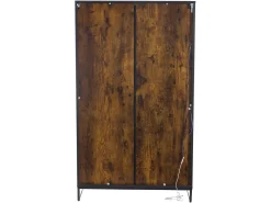 Vitrine com iluminação LED, vitrine independente, armário com 2 gavetas, com painel de acrílico, 80x40x138 cm, marrom^ Discount