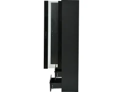 Vitrine com porta transparente - 60 x 35 x 182,5 cm - com LEDs + 2 portas + 2 gavetas - aglomerado -*Merax Discount