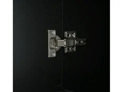 Vitrine com porta transparente - 60 x 35 x 182,5 cm - com LEDs + 2 portas + 2 gavetas - aglomerado -*Merax Discount