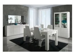 Vitrine, cristaleira, armário para pratas FABIO brilhante high gloss + LED. Móvel design para sua sala de estar ou sala de jantar.^Meublorama Outlet