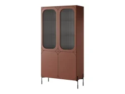 Vitrine de 2 portas com pé metálico bordô 104x200 cm*