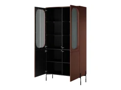 Vitrine de 2 portas com pé metálico bordô 104x200 cm*
