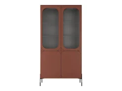 Vitrine de 2 portas com pé metálico bordô 104x200 cm*
