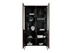 Vitrine de 2 portas com pé metálico bordô 104x200 cm*