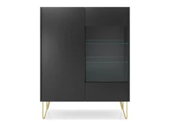 Vitrine de 2 portas em laminado com vidro 97x122 cm*