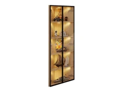 Vitrine de canto 62×35×160 cm - com iluminação LED - 2 portas de vidro - natural*ModernLuxe Clearance