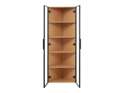 Vitrine de canto 62×35×160 cm - com iluminação LED - 2 portas de vidro - natural*ModernLuxe Clearance