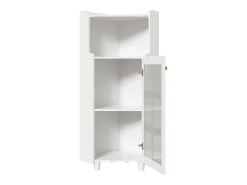 Vitrine de canto branca - Com iluminação LED e 2 portas de vidro*Hauss Spole Outlet