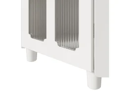 Vitrine de canto branca - Com iluminação LED e 2 portas de vidro*Hauss Spole Outlet
