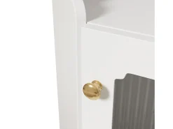 Vitrine de canto branca - Com iluminação LED e 2 portas de vidro*Hauss Spole Outlet