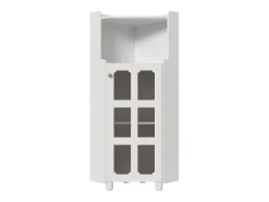 Vitrine de canto branca - Com iluminação LED e 2 portas de vidro*Hauss Spole Outlet