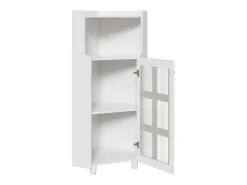 Vitrine de canto branca - Com iluminação LED e 2 portas de vidro*Hauss Spole Outlet