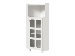 Vitrine de canto branca - Com iluminação LED e 2 portas de vidro*Hauss Spole Outlet