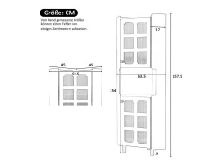 Vitrine de canto laqueada - 63,5 x 45 x 157,5 cm - com LEDs + 2 portas + prateleira - MDF - cinza Vitrina