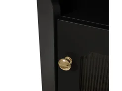 Vitrine de canto preta - Com iluminação LED e 2 portas de vidro^Hauss Spole New