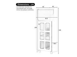Vitrine de canto preta - Com iluminação LED e 2 portas de vidro^Hauss Spole New