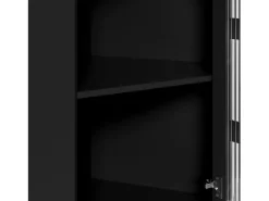 Vitrine de canto preta - Com iluminação LED e 2 portas de vidro^Hauss Spole New