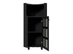 Vitrine de canto preta - Com iluminação LED e 2 portas de vidro^Hauss Spole New