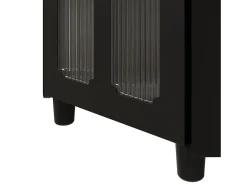 Vitrine de canto preta - Com iluminação LED e 2 portas de vidro^Hauss Spole New