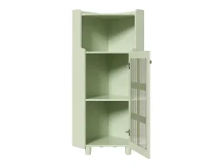 Vitrine de canto com iluminação LED e 2 portas de vidro - Madeira MDF^Hauss Spole Discount