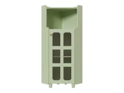 Vitrine de canto com iluminação LED e 2 portas de vidro - Madeira MDF^Hauss Spole Discount
