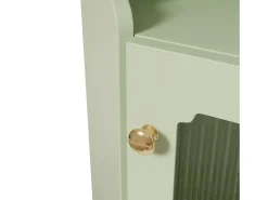 Vitrine de canto com iluminação LED e 2 portas de vidro - Madeira MDF^Hauss Spole Discount