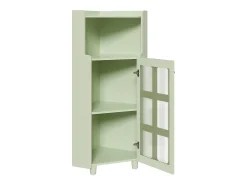 Vitrine de canto com iluminação LED e 2 portas de vidro - Madeira MDF^Hauss Spole Discount