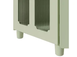 Vitrine de canto com iluminação LED e 2 portas de vidro - Madeira MDF^Hauss Spole Discount