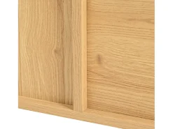 Vitrine de cor natural com 3 portas, iluminação LED e prateleiras em vidro, MDF*Hauss Spole