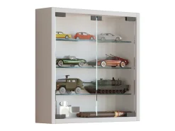 Vitrine de parede branca Mandosa S 40x40x10 cm, 2 portas em vidro de segurança ESG, estrutura em madeira, montagem segura na parede*VCM Outlet