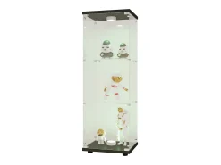 Vitrine de Vidro - 3 Prateleiras - Com LEDs, Luz e Trava, Preta* Discount