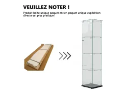 Vitrine de vidro – 5 prateleiras, portas duplas, vitrine para sala de estar^ Best