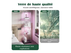 Vitrine de vidro – 5 prateleiras, portas duplas, vitrine para sala de estar^ Best