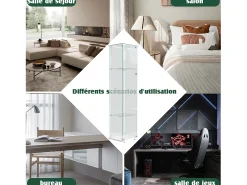 Vitrine de vidro – 5 prateleiras, portas duplas, vitrine para sala de estar* Best