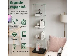 Vitrine de vidro – 5 prateleiras, portas duplas, vitrine para sala de estar^ Outlet