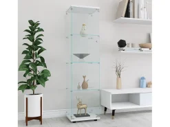 Vitrine de vidro 164 cm – 4 prateleiras, 1 porta com fechadura, Móvel de arrumação moderno,^ Best