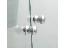 Vitrine de vidro com 4 prateleiras, vitrine de 2 portas com luz e fechadura, preta Vitrina