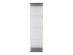 Vitrine de vidro com 4 prateleiras e 1 porta, 164x42x36 cm, armário de coleção, , transparente* Best