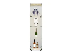 Vitrine de vidro com 4 prateleiras, LED, 1 porta, 164x42x36 cm, armário de coleta, , transparente^ New