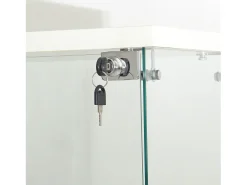 Vitrine de vidro com 4 prateleiras, LED, 1 porta, 164x42x36 cm, armário de coleta, , transparente^ New