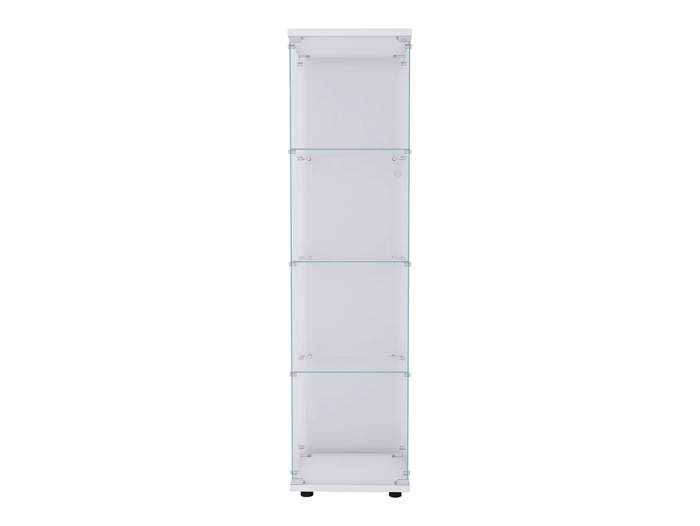 Vitrine de vidro com 4 prateleiras e 1 porta, 164x42,5x36,5 cm, armário de coleção, , transparente^