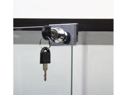 Clearance Vitrine de vidro com 4 prateleiras, 2 portas e fechadura, 164 x 80 x 36 cm, preta Vitrina