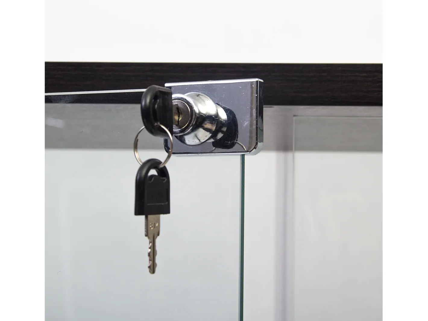 Clearance Vitrine de vidro com 4 prateleiras, 2 portas e fechadura, 164 x 80 x 36 cm, preta Vitrina