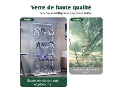 Vitrine de vidro com iluminação LED, 4 prateleiras e 2 portas, 78x35x163 cm, branca.^ Online